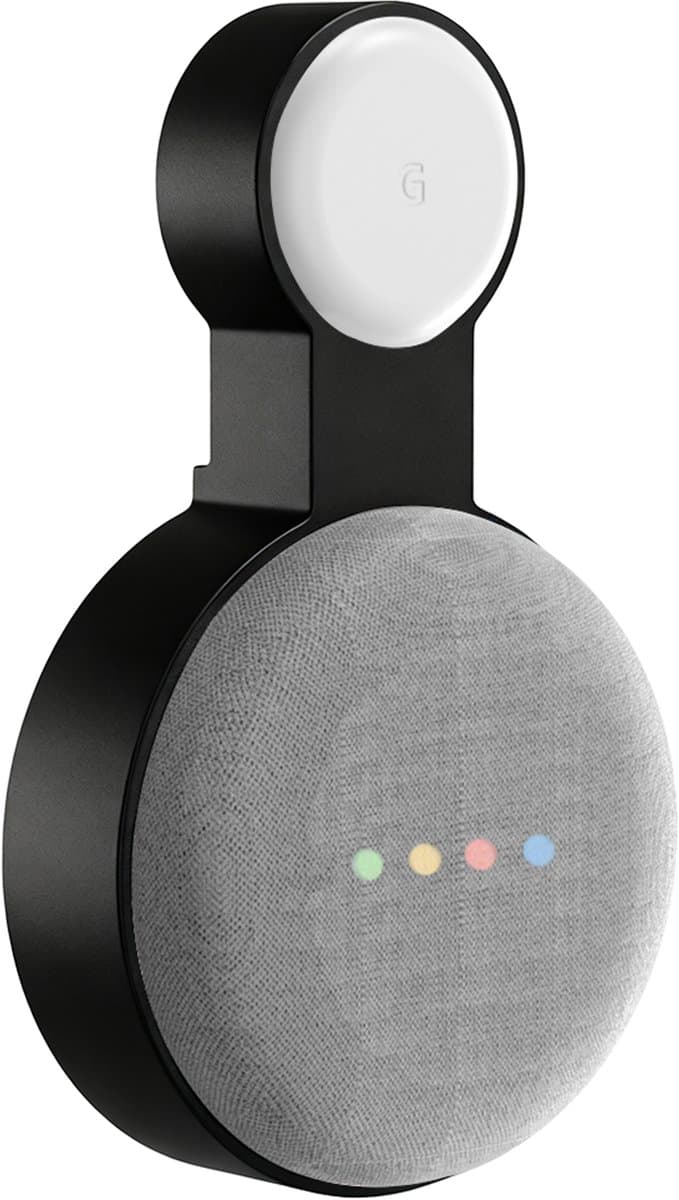 YONO Houder geschikt voor Google Nest Mini – Wall Mount – Zwart — afbeelding 1