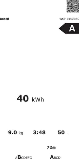 Bosch WGH24405NL - Serie 6 - Wasmachine met stoom - 9 kg - 1400 rpm - 20% zuiniger dan energielabel A - Iron Assist: vermindert kreukels tot 50% - SpeedPerfect verkort de wastijd tot 65% Home Connect — thumbnail 2