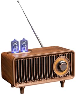 Retro Bluetooth Speaker met FM Radio - Bluetooth 5.4 - 5W Stereo - AUX - USB - TF-kaart - Houten Design - Bruin — thumbnail 1