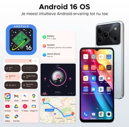 DOOGEE Note 56 - Smartphones - 24G RAM + 64G ROM (2TB/TF) - Android 16- 6150mAh - 6,56 inch + 90Hz - 4G Dual SIM - Face ID - GPS - 3,5mm Koptelefoonaansluiting - Wit — thumbnail 4
