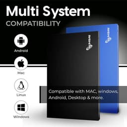 Draagbare Externe Harde Schijf 500GB USB 3.0 voor Back-up, Opslag - Compatibel met Laptop, PC, Mac, Gameconsole - Blauw — thumbnail 3