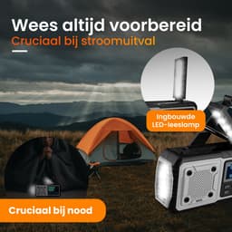 Nince DAB+ Noodradio - Solar, Opwindbaar & Batterijen - Powerbank, Zaklamp & USB-C - FM & Bluetooth — thumbnail 3
