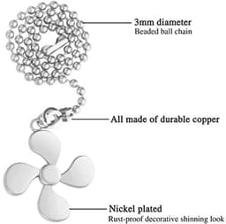 2 Stuks Plafond Ventilator Trekketting - Zilver — thumbnail 1