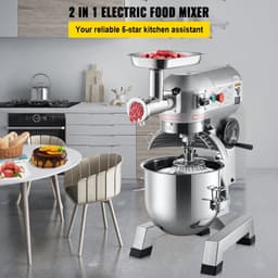 Keukenmachine Keukenmixer - Planetaire deegmixer 19 L - 3 Snelheden - RVS Kom - Veiligheidskap - 4-delige Accessoireset - Voor Horeca — thumbnail 5