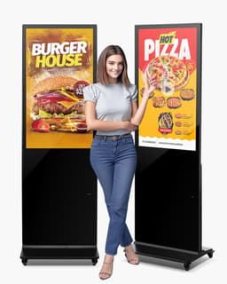 Digitale klantenstopper - Staand reclamedisplay - Scherm 109 cm - Resolutie 2K - Touchscreen - WiFi - HDMI/USB - Opslag 32 GB en 2 GB RAM — thumbnail 1