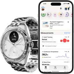 Withings ScanWatch Nova Brilliant - 39mm Hybride Smartwatch – ECG, AFib Detectie, SpO₂ Meter, Hartslagmeter, Slaaptracker, Menstruatiecyclus Tracking, 24/7 Temperatuurmeting, 35 Dagen Batterij, Saffierglas, 5 ATM Waterdicht — thumbnail 4