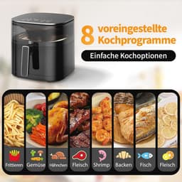 Digitale Heteluchtfriteuse 5,7L met Touch Display en 8 Voorinstellingen — thumbnail 4
