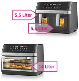 Dubbele Heteluchtfriteuse met 2 Kamers en 11 Liter Volume - Gezond en Versnel Koken — thumbnail 3