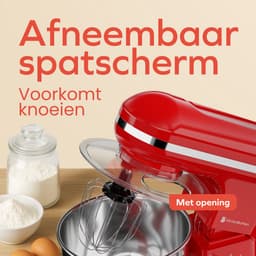 KitchenBrothers 1200W Keukenmachine - Keukenrobot - 5L - Mixer met Mengkom - BPA-vrij Keukenmixer - Rood — thumbnail 5