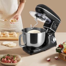 Keukenmachine - Deegmachine Mixer - Bakken en Mixen - Krachtige 1500W motor - 6.5 Liter kom - Zwart — thumbnail 2