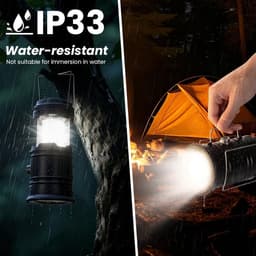 Campinglamp op zonne-energie, draagbare ultra heldere led-lantaarn, opvouwbare hanglamp, survivalkit voor wandelen, noodapparatuur, stroomuitval — thumbnail 3
