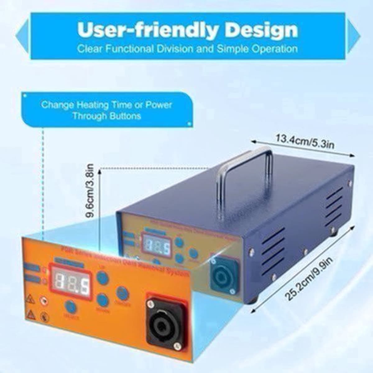 Deukhersteller Auto – Deukverwijderaar – Inductieverwarmer – Reparatietool – Lakschadevrij – 1,38 kW Vermogen – Digitale Bediening — afbeelding 1