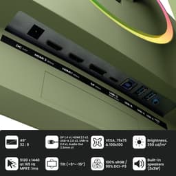 Arozzi Nova 49" v2 Gaming Monitor - Curved - DQHD VA - 165Hz - USB-C - Bosgroen — thumbnail 2