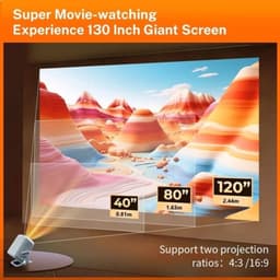 Beamer 450 ANSI Lumen - Native 1080P Resolutie - 48W LED - Android 14 Systeem - Draagbare Projector - Entertainment - LCD Scherm — thumbnail 5