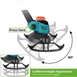 Handmaaier - Grasmaaier - Grastrimmer - Grasschaar - Grasmachine - 3000W - 6-Inch - Elektrische/Accu - Grastrimmer met 90° Verstelbare Kop – Tuingereedschap voor Precisiewerk - 21V/18V Compatibel - Inclusief 2x Accu — thumbnail 3