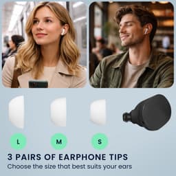 kwmobile 6x cover voor in-ear oortjes geschikt voor JBL Tune Buds 2 - Vervangende oordopjes van siliconen in wit - 3 maten — thumbnail 2