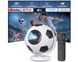 Mini Beamer LED - 1280 x 720 Resolutie - 170 ANSI Lumen - Wifi En Bluetooth - Draagbaar - Android 14 Smart Projector