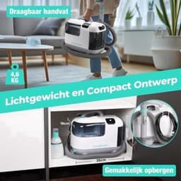 Tapijtreiniger – Vloerreiniger – Bekledingreiniger – Stofzuiger – Bankreiniger – Warm Waterfunctie Tot 60°C – Stoomfunctie Tot 100°C — thumbnail 1