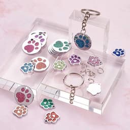 Set van 20 glitterende katten- en hondenpoot hangers voor het maken van DIY sieraden, ideaal als geluksbrenger en decoratieve accessoires — thumbnail 4