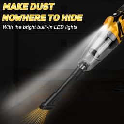 Draadloze Handstofzuiger 10000Pa - Compatibel met Dewalt 20V Batterij - 4 Opzetstukken - ShopVlot — thumbnail 4