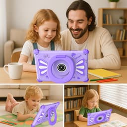 SnelShoppen - Ascrecem Kids Tablet 7 Inch Android 15 Kinder Tablet met 2.4G+5G WiFi6 Penta Core 6GB RAM 32GB ROM Kindertablet Dubbele Camera 128GB Uit — thumbnail 4