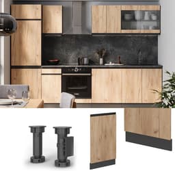 Vaatwasserpaneel - Frontpaneel Vaatwasser - Keuken Integratie - Greeploos Design - 45 cm breed - Goudbruine Eik — thumbnail 3