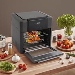 Heteluchtfriteuse - Airfryer Oven - Gezond Koken - 12 Programma's - 12 Liter - Grijs — thumbnail 5