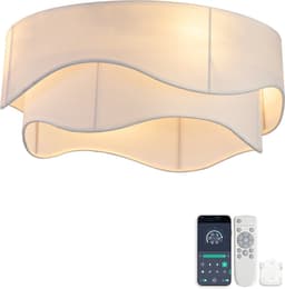 Moderne 19-inch plafondventilator - ABS-bladen - App- en afstandsbediening - Zes snelheden - Omkeerbare ventilatorstanden - Geschikt voor slaapkamer en babykamer — thumbnail 1