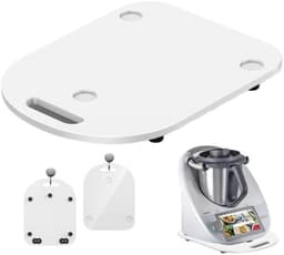 Hoogwaardige schuifmengplaat geschikt voor Thermomix TM6/TM5, snel bewegende rolmengplaat met wielen, helderwit. — thumbnail 1