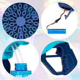 Springos Bellenblaasmachine - Bellenblaas Pistool - Bellenblazer - Bubble gun Volledig Elektrische Bubbel Gun met Reservoir - Blauw -Led Verlichting — thumbnail 5