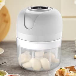 Elektrische Groentesnijder - Keukenmolen Hakker - Snel Ingrediënten Verwerken - Draadloos USB Oplaadbaar - 250 ml Inhoud - Wit — thumbnail 4