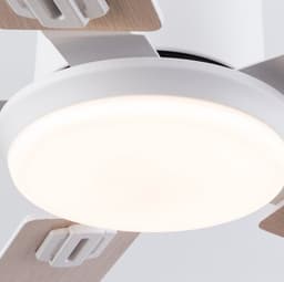 HAUSS SPOLE Ventilator – Plafondventilator Met Verlichting En Afstandsbediening – 132 cm – Metaal En Hout – Wit En Licht Eiken – Binnen En Buiten — thumbnail 5