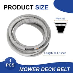 Reservemaaier riem - Aandrijfriem - Gazononderhoud - Aramidevezel constructie - 1/2 inch x 1415 inch - Grijs — thumbnail 3
