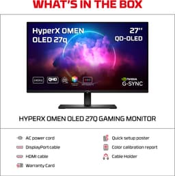 HyperX OMEN OLED 27q Gaming Monitor - 27 Inch QHD - 240Hz - QD-OLED - 0,03ms - NVIDIA G-SYNC — thumbnail 4