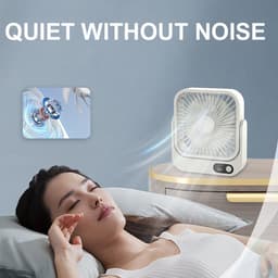 LISM - 2000mAh draagbare ventilator op accu, 5 snelheden, kan magnetisch aan de bovenkant van het compartiment en aan de muur worden bevestigd. — thumbnail 2