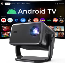 SnelShoppen - Smart Beamer met KI-spraakbesturing, native 1080P, 4K ondersteuning, HiFi audio, 800 ANSI lumen, Android 14, WiFi 6 & BT 5.4, ideaal voo — thumbnail 1