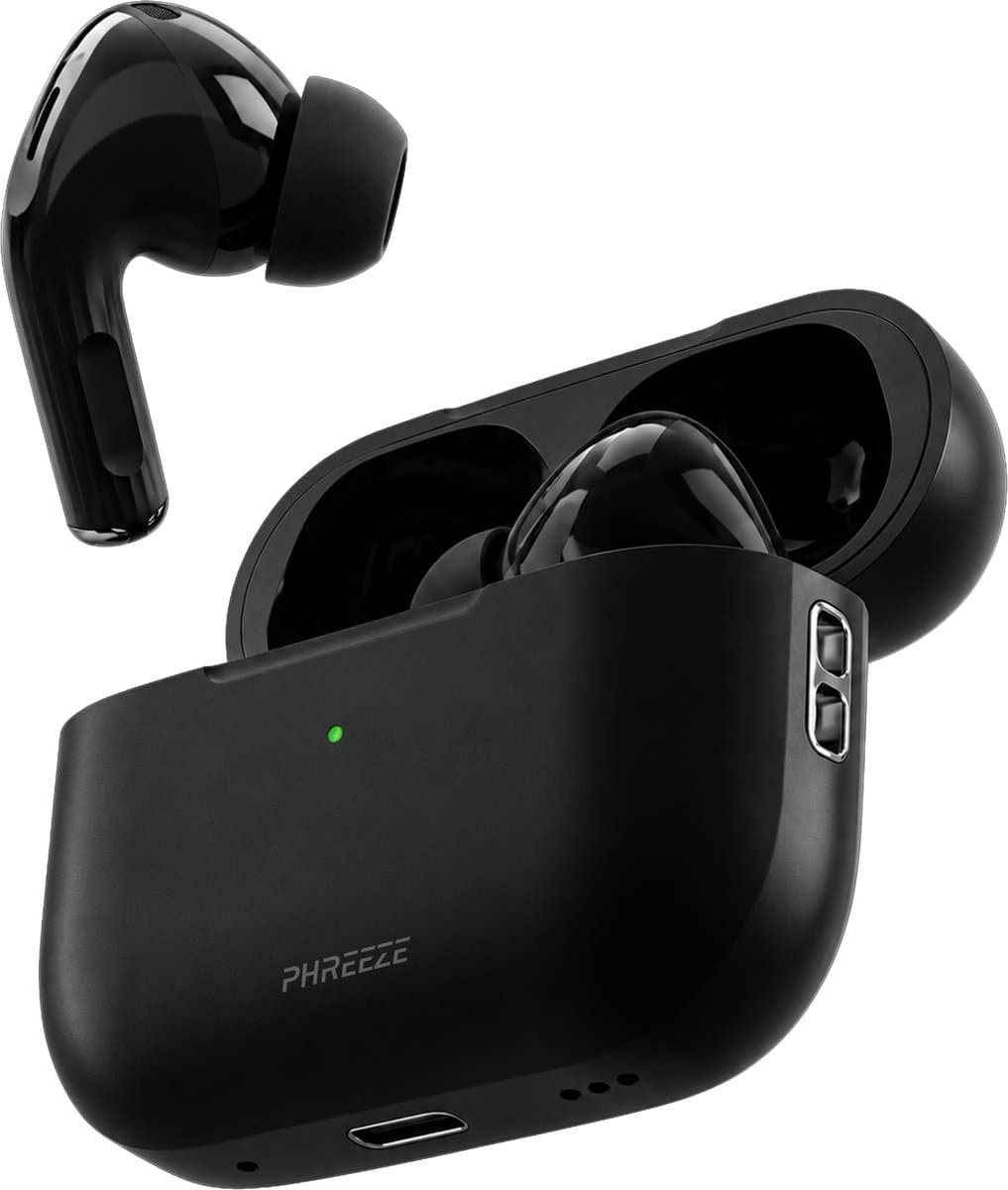 Phreeze TWS7 Pro - Draadloze Oordopjes - Active Noise Cancelling - Bluetooth Oordopjes - ANC Oortjes - In Ear Oordopjes - Voor Bellen, Muziek & Fitness - Aanraakbediening - Lange Batterijduur - Zwart — afbeelding 1