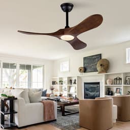 Plafondventilator 42 inch - met verlichting en afstandsbediening - 3 massief houten bladen - 6 snelheidsstanden - stille werking en 3CCT - geschikt voor woonkamer en slaapkamer — thumbnail 3