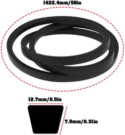 Dailygoods- Maaier V-riem 754-0230 - Compatibel met MTD 44" - Rubber/Aramidevezel - 12,7 mm breed - 7,9 mm hoog - Externe lengte 1422,4 mm - Maaiervet — thumbnail 4