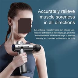 Draagbare Massager - Mini Massage Gun - Spier Ontspanning - Constante Trillingen - 1.1 kg - Grijs — thumbnail 4