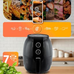 Vetvrije Friteuse - Heteluchtfriteuse Airfryer - Gezond Koken - Met Display - 2.6 Liter - Zwart — thumbnail 3