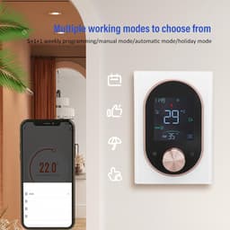 Slimme Thermostaat - Programmeerbare Thermostaat Kleurenthermostaat - Energie Besparen - Open Raam Detectie - AC 95-240V - Wit — thumbnail 3