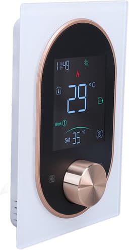 Slimme Thermostaat - Programmeerbare Thermostaat Kleurenthermostaat - Energie Besparen - Open Raam Detectie - AC 95-240V - Wit — thumbnail 1