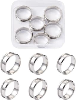 Set van 6 roestvrijstalen ronde sieradenringen van 17 tot 22 mm, duurzaam en geschikt voor het maken van unisex sieraden met stevige pasvorm — thumbnail 2