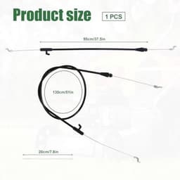 Dailygoods- Bedieningskabel 130cm - Gaskabel Universeel - Vervangingsonderdeel 746-04661A - Zwart - Gegalvaniseerd Staal - Inclusief 6 Kabelbinders — thumbnail 4