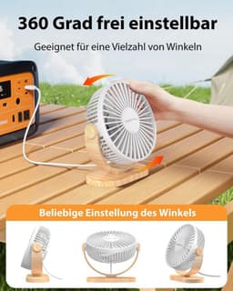Solvix tafel ventilator geluidloos - Mini Tafelventilator - Plastic - Stil en Lichtgewicht - 3 Snelheden - Voor Thuis, Kantoor en Buiten — thumbnail 5