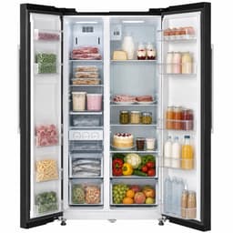 Heinner HSBS-M548NFINVBKE++ American Side-by-Side Koelkast – 548 L – Total No Frost – Inverter Compressor – Touchbediening – Super Cooling – Super Freeze – Holiday-functie – Open-deur Alarm – Zwart – 5 Jaar Garantie — thumbnail 3