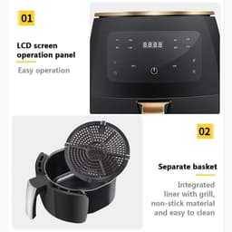 Heteluchtfriteuse - Airfryer Frituurpan - Gezond Koken - Olievrij Koken - 45 Liter - Multi — thumbnail 3