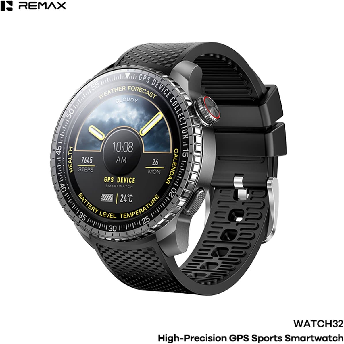 Remax WATCH32 - Smartwatch - GPS - Sport - Nauwkeurige positiebepaling - Tarnish — afbeelding 1