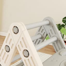 Klettergerüst Indoor, 5 in 1 Kletterdreieck mit Rutsche, Kletterbogen, inkl. doppelseitige Rampe, Spielplatz Indoor für Kinder 18-48 Monate, Grau+Weiß — thumbnail 4
